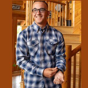 DIXXON The USS Midway Plaid Flannel Shirt Pearl Snaps Rugged Plaid Men's Small